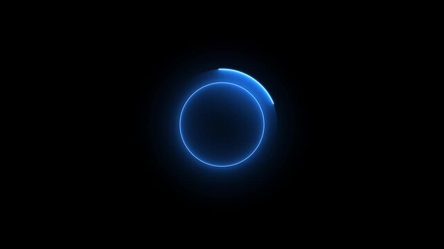 50 second countdown timer animation with neon number text glowing from 1 to 50 with interesting circle animation. Circle countdown timer 50 sec animation on black background 4k video.