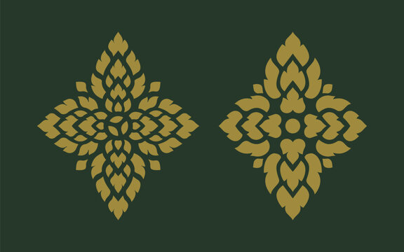 Khmer ancient art, traditional pattern art drawing for wall ornament