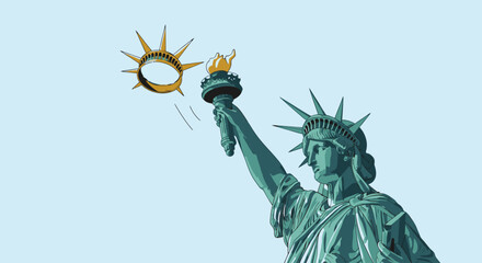 Statue of Liberty copper monument closeup. © Quensha