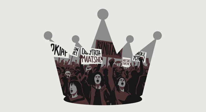 King Party Hat with Crowd.