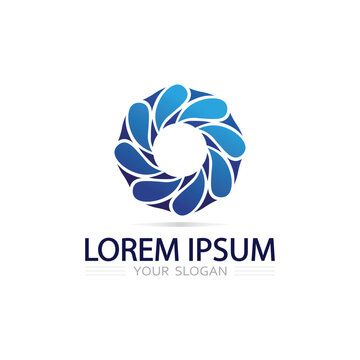 Modern rotating ring logo vector icon design circular motion concept branding clean style