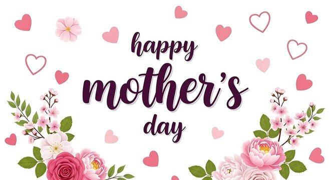 Celebrating mother's day with a heartfelt and floral design card message happy mothers day