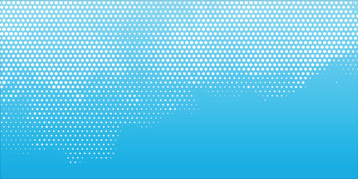 Bright pop art background in blue and white colors dot haltone retro style, vector