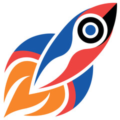 Obraz premium a-stylized--flat-design-silhouette-of-a-rocket-dep.eps