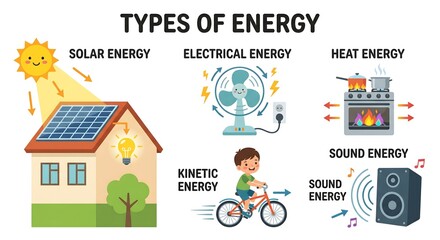 Fototapeta premium A collection of simple ecology and energy icons representing sustainability, renewable power, and environmental care in a clean and modern style