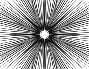 Fototapeta premium Abstract radial lines converge on a central point, creating a symmetrical pattern