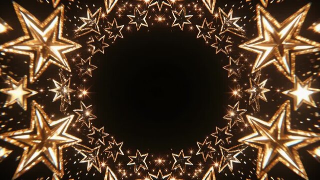 Golden Star Ring Frame for Festive Celebration.