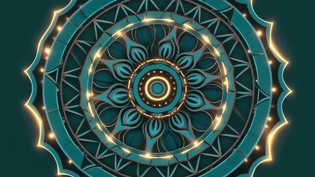 Dynamic Neon Mandala Pattern Circular Video.