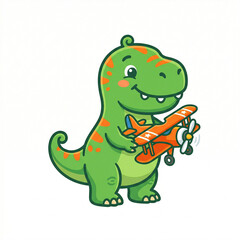 Fototapeta premium Cute Baby T-Rex Toy Mascot Logo