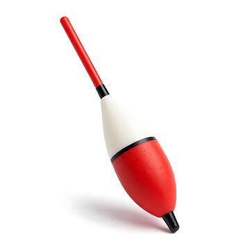 fishing float bobber slightly tilted isolated on white background
