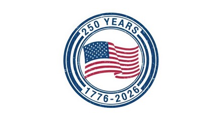 Obraz premium Celebrating 250 years anniversary of American independence with flag