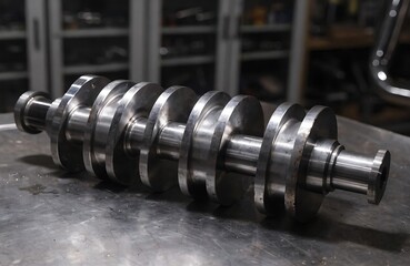 Fototapeta premium Crankshaft automotive engine component made of polished steel for precision mechanical engineering high resolution photo
