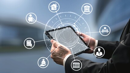 Fototapeta premium Loan icons represent debt, repayment, and financial planning. Loan supports banking, loan connects credit with payment systems, and loan helps manage interest effectively. Gist