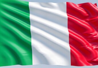Obraz premium Italian flag waving in the wind with fabric texture background