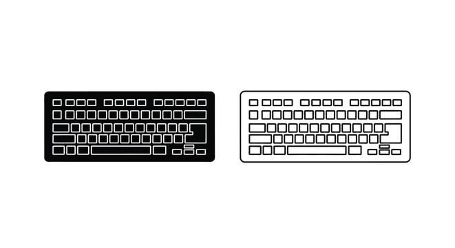 Two computer keyboards one dark one light side by side view