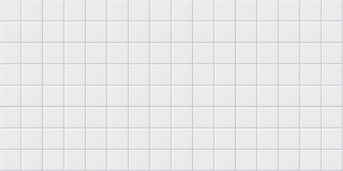 Naklejka na ściany i meble White square ceramic tile seamless pattern background, vector bathroom toilet and kitchen floor or wall. White ceramic tile pattern background with realistic texture of glossy or matte surface