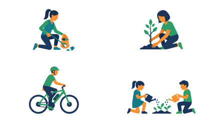 Fototapeta premium People caring for the earth through activities