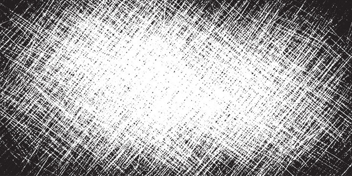 Abstract textured background with black and white hatching effect and distressed grunge overlay for graphic design