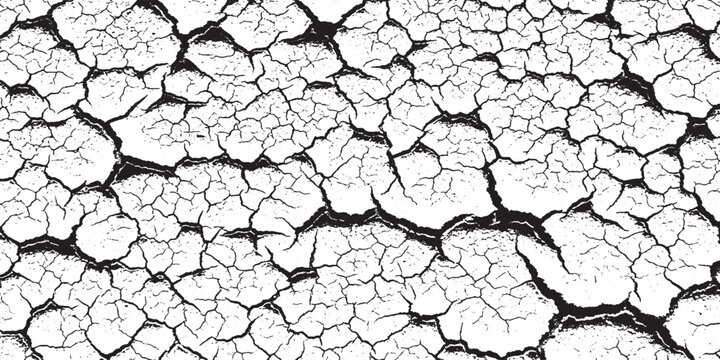 Cracked earth texture background, abstract pattern of dry soil fissures and grunge effect, weathered texture, monochrome texture, arid texture, drought texture, ground texture