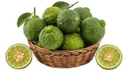 Fototapeta premium Isolated Kaffir Limes in Basket