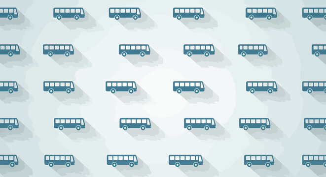 Blue Bus Icons on White.