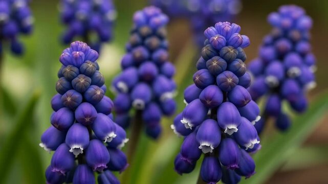 A close-up photograph of vibrant purple flowers with conical clusters of small, bell-shaped blooms
