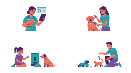 Fototapeta premium Smart pet care and modern animal lifestyle