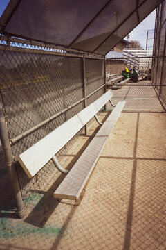 Baseball and softball dugout bench