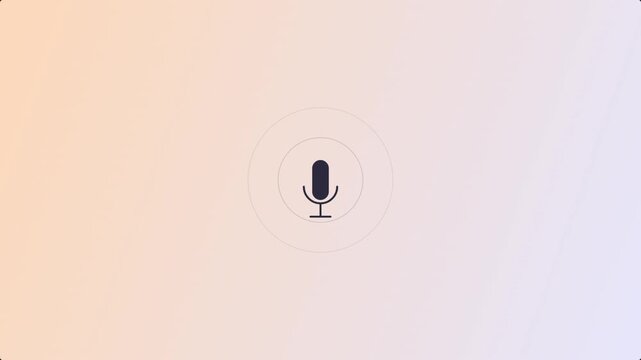 Minimalist 2D Podcast Intro Animation Audio Wave Morphing into Microphone Icon on Pastel Gradient Background