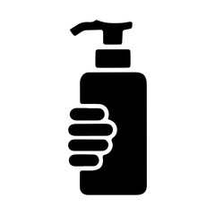 Fototapeta premium Hand Holding Pump Bottle Icon