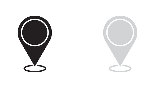 PrintSimple location map pin outline icon. Minimal marker symbol for GPS navigation, map positioning, location identification, and travel applications.