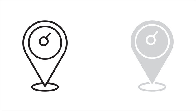 Simple location map pin outline icon. Minimal marker symbol for GPS navigation, map positioning, location identification, and travel applications.