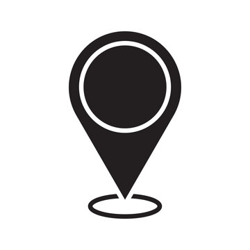 Simple location map pin outline icon. Minimal marker symbol for GPS navigation, map positioning, location identification, and travel applications.