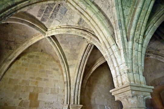 La Roque d'Antheron: interni dell'Abbazia di Silvacane, Luberon, Provenza, Francia