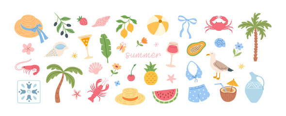 Set of summer tropical elements © Myurenn