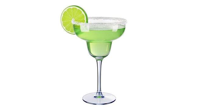 Margarita cocktail with lime and salt rim