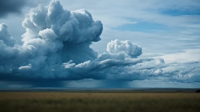 Dramatic cloud formation with atmospheric perspective and open sky backdrop