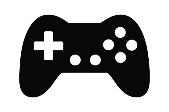 Game controller silhouette vector, Joystick gamepad icon