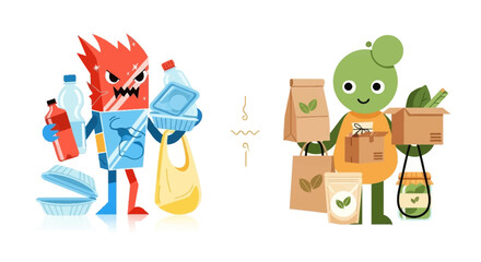 Fototapeta premium Plastic Monster vs