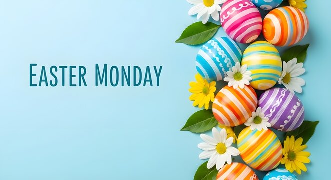 Celebrating easter monday with a vibrant and colorful abstract design