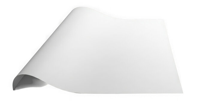 Simple folded white paper corner detail on plain surface isolated on transparent background