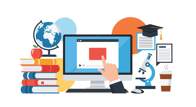 Artificial intelligence and automated communication system concept with multiple digital windows and emails over a laptop.