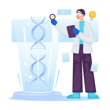 Futuristic Holographic Digital Laboratory Research Vector Illustration
