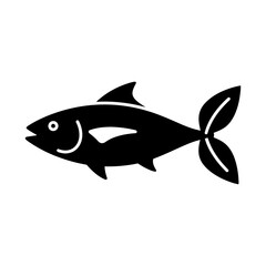 Fototapeta premium Silhouette of a fish isolated on a white backdrop