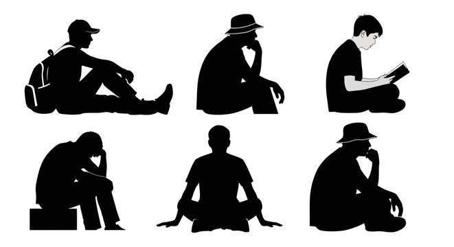 People sitting in various poses and reading or relaxing outdoors