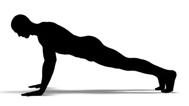 silhouette of a person doing push ups video