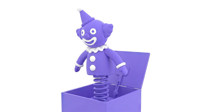 Purple Jack-in-the-Box Clown Toy