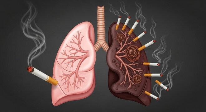 Human lungs anatomy medical illustration vector