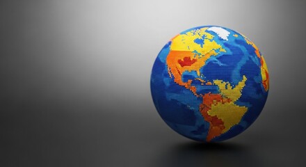 Fototapeta premium A colorful illustration of the earth globe with a gray background