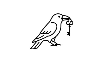 Obraz premium eagle tattoo vector illustration, Elegant black and white line art symbol for smart house protection, surveillance, and safety systems.